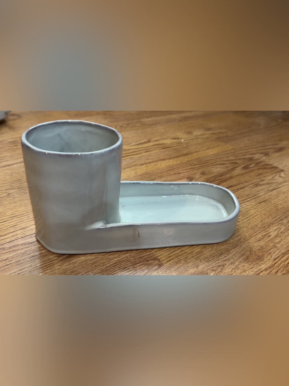 HEARTH & HAND MAGNOLIA STONEWARE KITCHEN SINK CADDY/SOAP SPONGE BRUSH TRAY